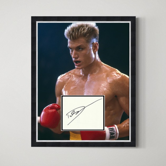 Dolph Lundgren Signed Rocky IV Display