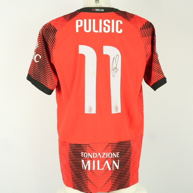 Pulisic Milan Official Signed Shirt, UCL 2023/24 