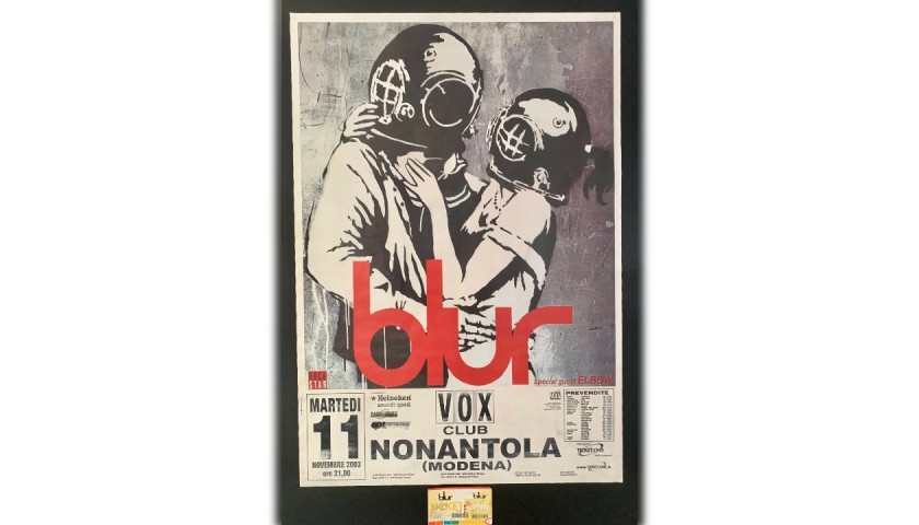 Banksy - Original Poster from 2003 Blur Concert + Ticket