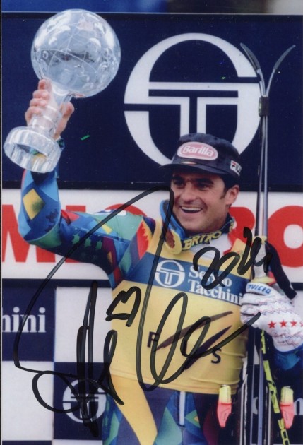 Fotografia autografata da Alberto Tomba