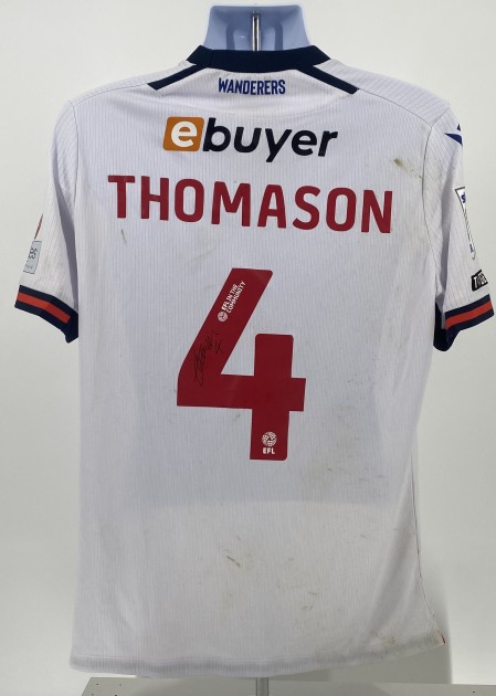 Maglia indossata e autografata dal Bolton Wanderers di George Thomason contro l'Exeter City