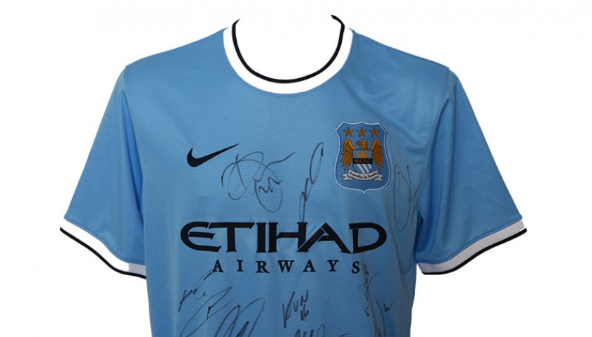Official Manchester City FC Team Signed Home Shirt