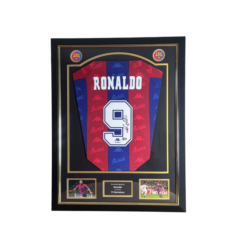 Ronaldo Luís Nazário's FC Barcelona Signed and Framed Shirt