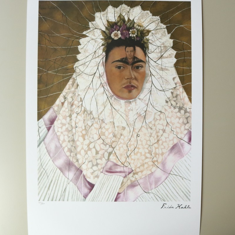 "Self-portrait as Tehuana" Offset lithography by Frida Kahlo (after)