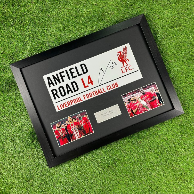 Ibrahima Konate's Liverpool Signed Football Club Road Sign 