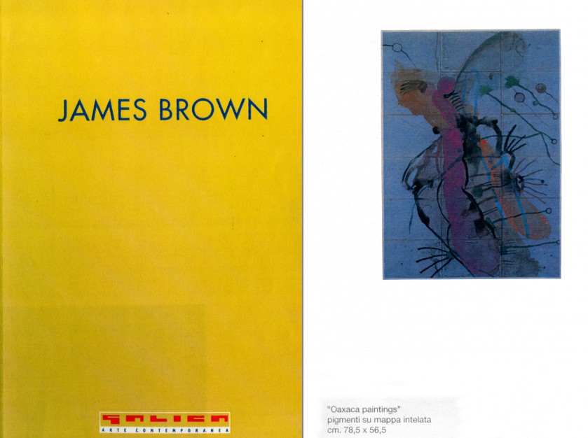 James Brown "Senza titolo" oil on maps and canvas 78x56.5 cm