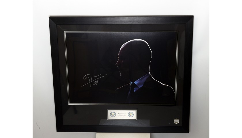 Signed Framed Silhouette of Pep Guardiola