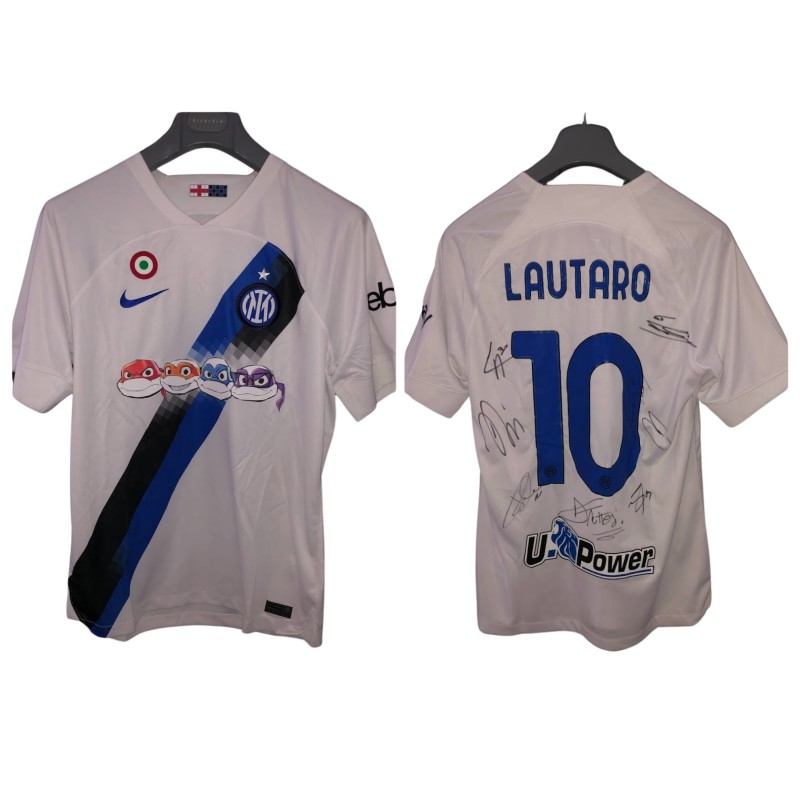 Lautaro Official Inter Milan Shirt, 2023/24 "Ninija Turtles Edition" - Signed by the Players
