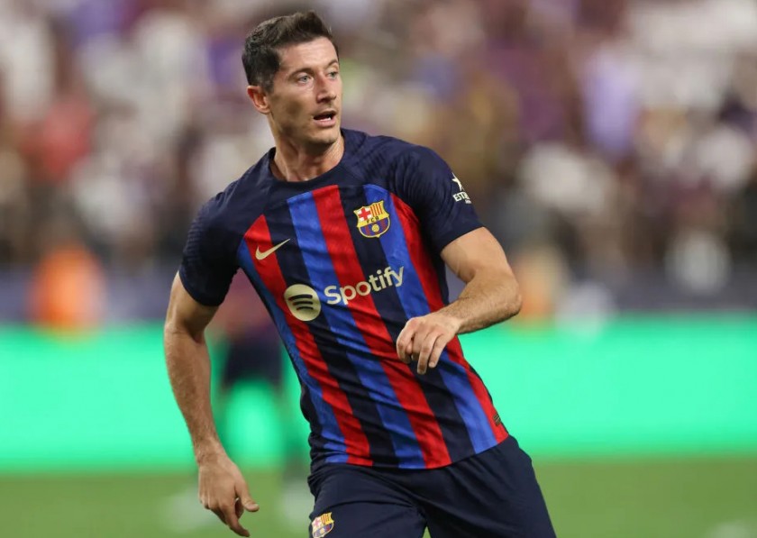 Barcelona Shirt, 2022/23 - Signed by Lewandowski - CharityStars