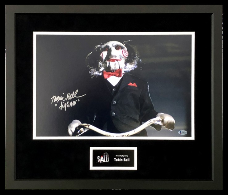 Tobin Bell Signed Saw Photo Display