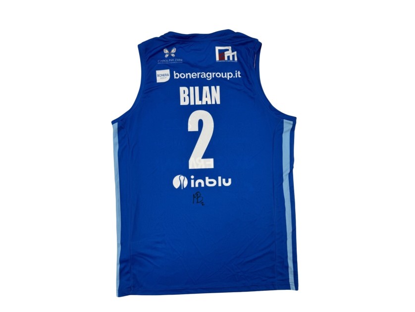 Signed Match-Worn Kit Miro Bilan, Germani Brescia vs Olimpia Milano 2024