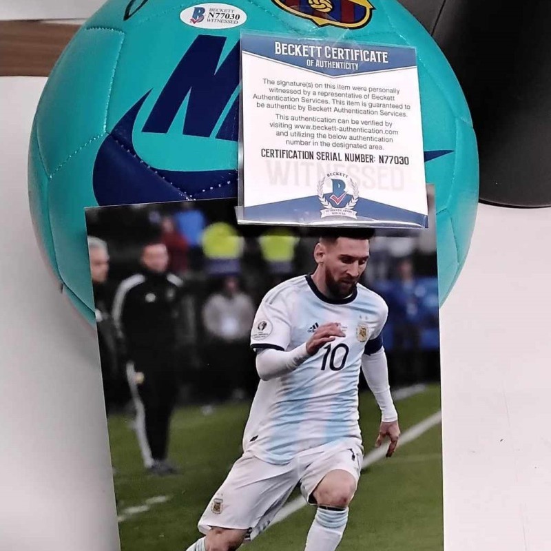 Barcelona Ball Signed by Lionel Messi