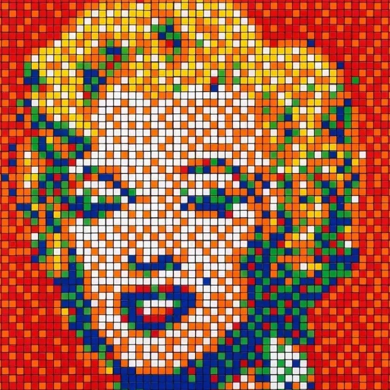 "Rubik Shot Red Marilyn NVDR1-4" opera di Invader