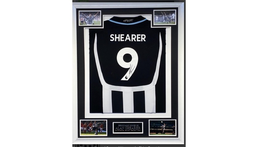 Alan Shearer Signed Framed Newcastle Shirt