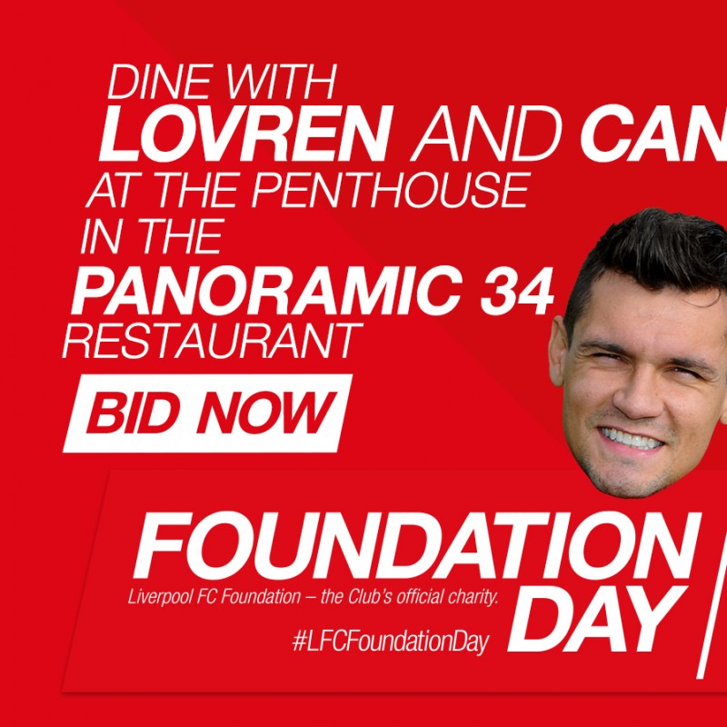 Dine with Emre Can and Dejan Lovren at the famous Panoramic 34 restaurant in Liverpool City Centre
