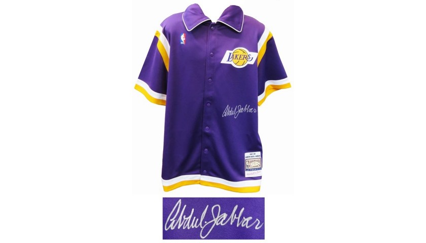 Kareem Abdul-Jabbar Signed Lakers Warm-Up Jacket - CharityStars
