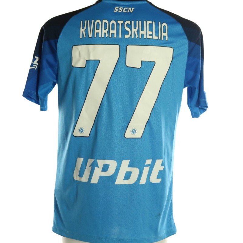 Kvaratskhelia's Napoli Match-Worn Shirt, 2022/23