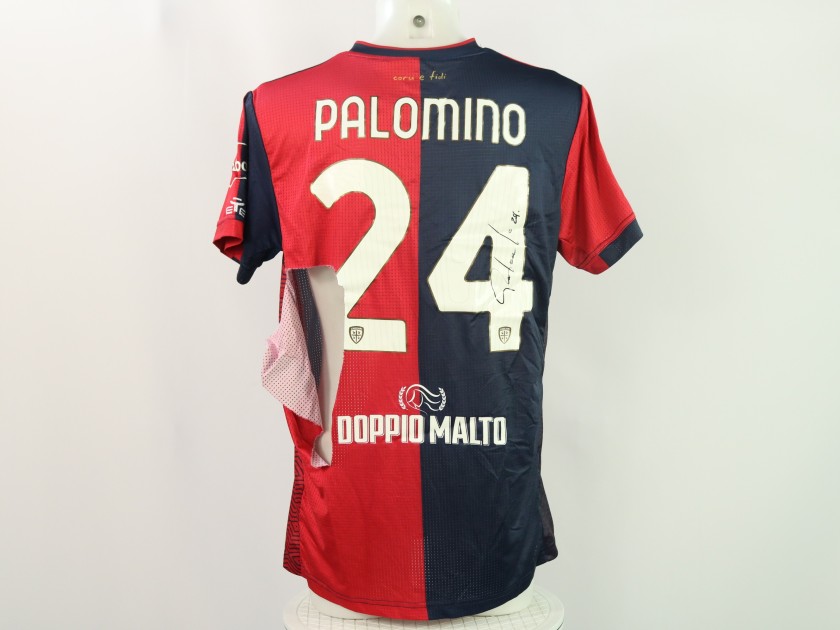 Palomino's Signed Unwashed Shirt, Parma vs Cagliari 2024