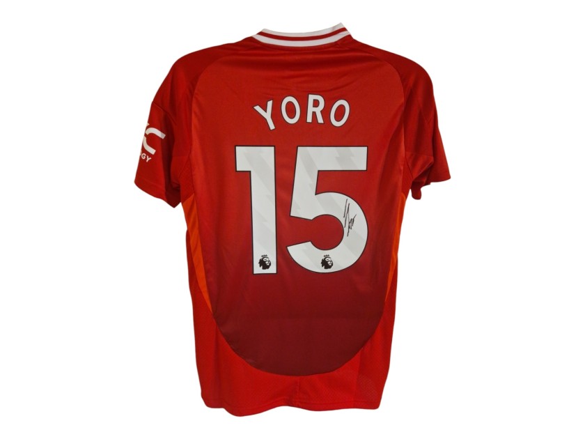 Leny Yoro's Manchester United 2024/25 Signed Replica Shirt 