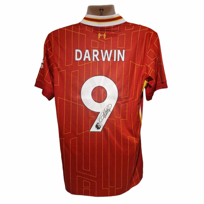 Maglia da calcio replica firmata Liverpool 24/25 di Darwin Nunez