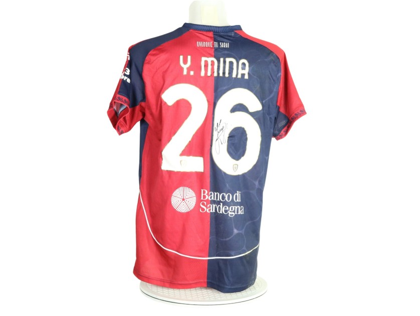 Maglia Mina Unwashed Cagliari vs Hellas Verona, 2026 - Autografata