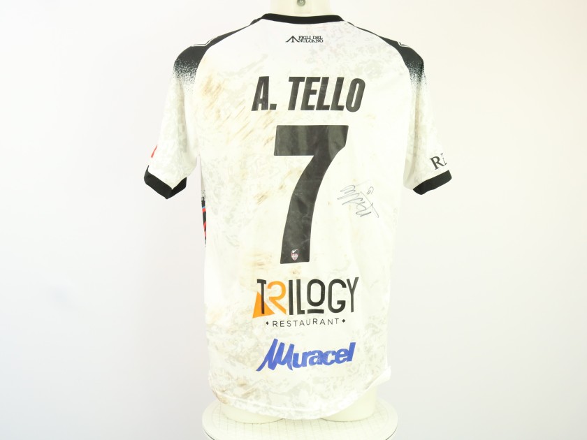 Tello's Unwashed Signed Shirt, Taranto vs Catania 2024