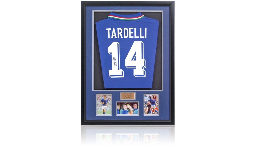 Marco Tardelli Hand-Signed Italian Football Shirt Presentation