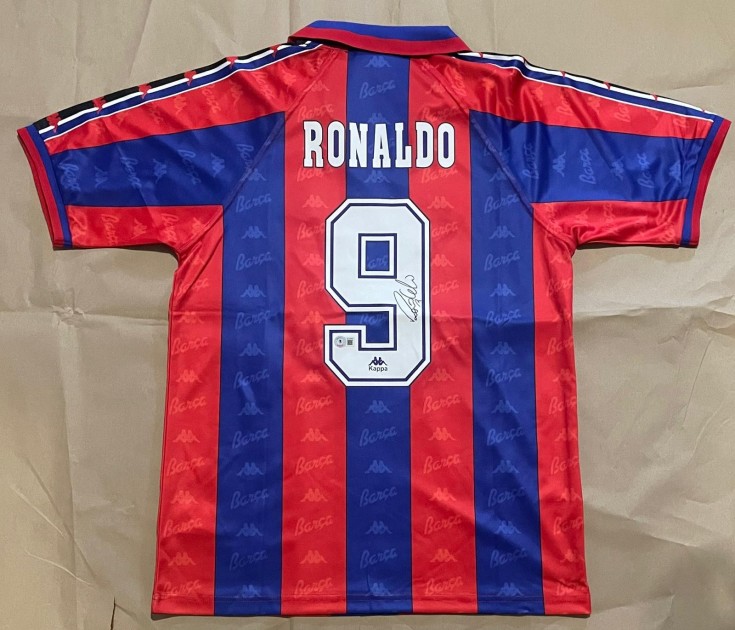 Maglia replica firmata da Ronaldo Nazário del FC Barcelona