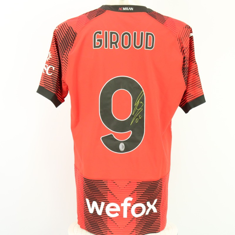 Giroud's Milan Signed Match Shirt, Coppa Italia2023/24 