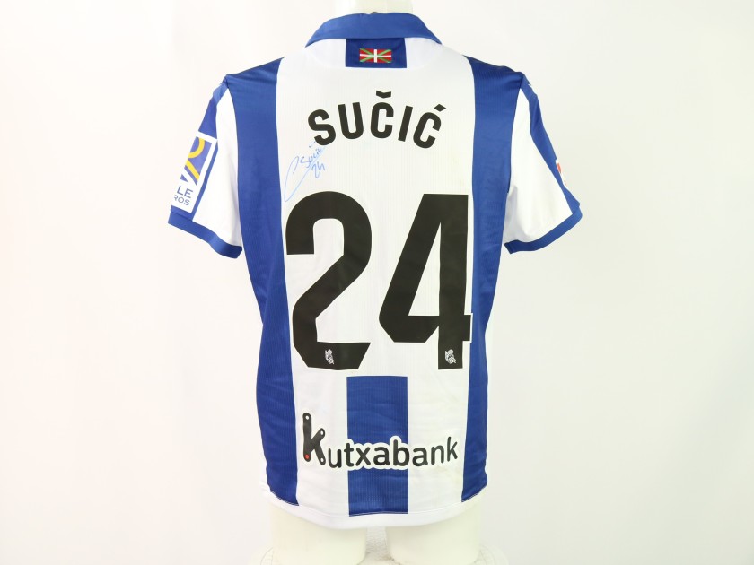 Sucic's Signed Unwashed Shirt, Real Sociedad vs Barcelona 2024