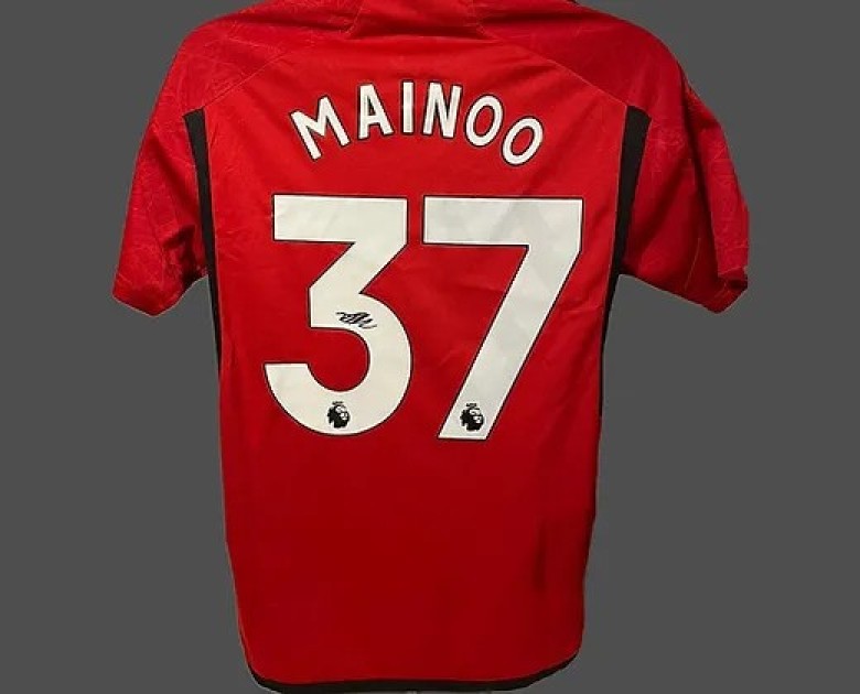 Maglia Manchester United, 2023/24 - Autografata da Kobbie Mainoo e incorniciata