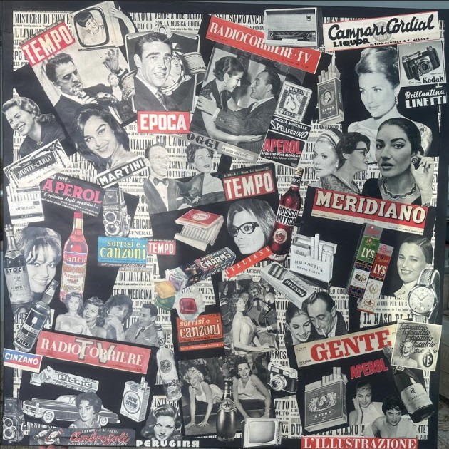 Collage Painting With Vintage Newspaper