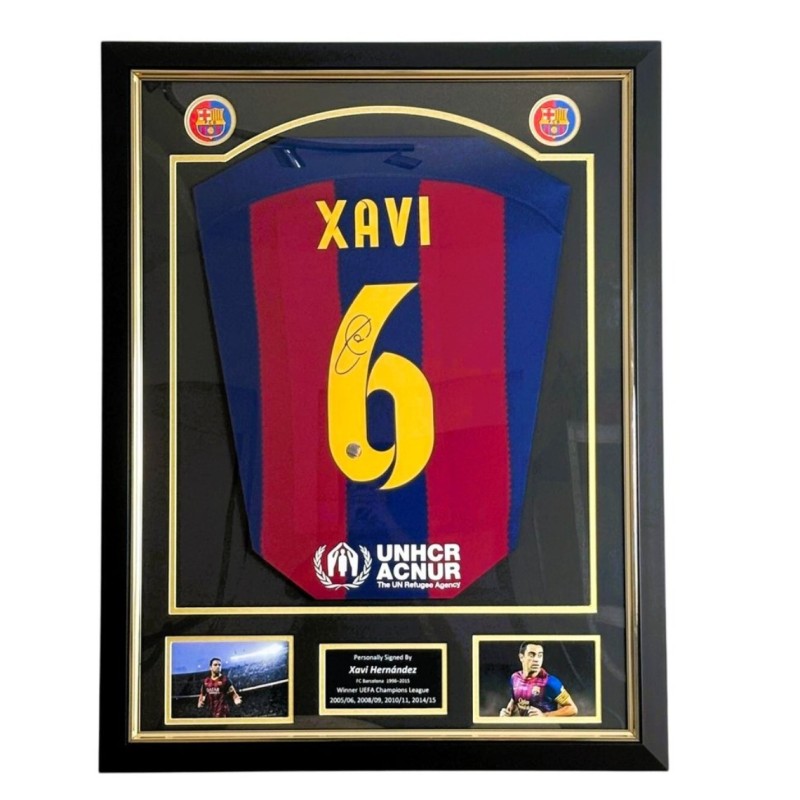 Xavi's FC Barcelona 2023/24 Signed and Framed Official Shirt