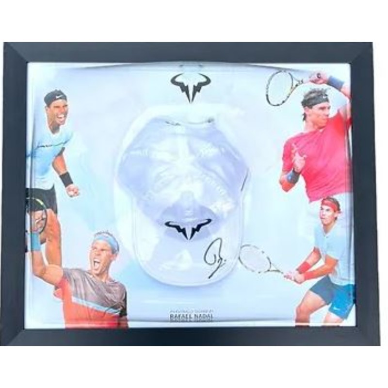 Rafael Nadal Signed and Framed Tennis Cap