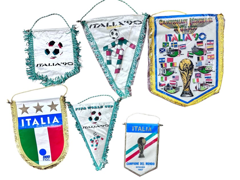 Italy's World Cup Collection of Six Official Pennants