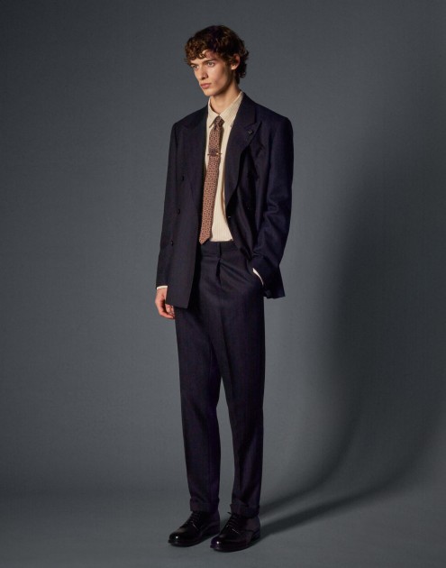 Lardini - Navy Blue Suit, Size 50