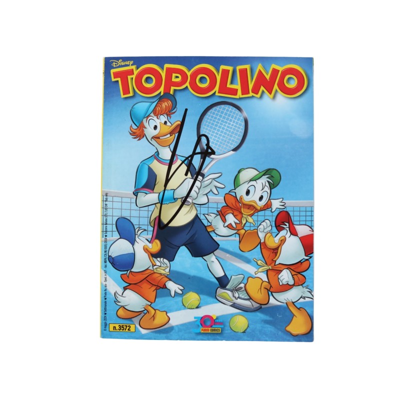 Topolino autografato da Jannik Sinner