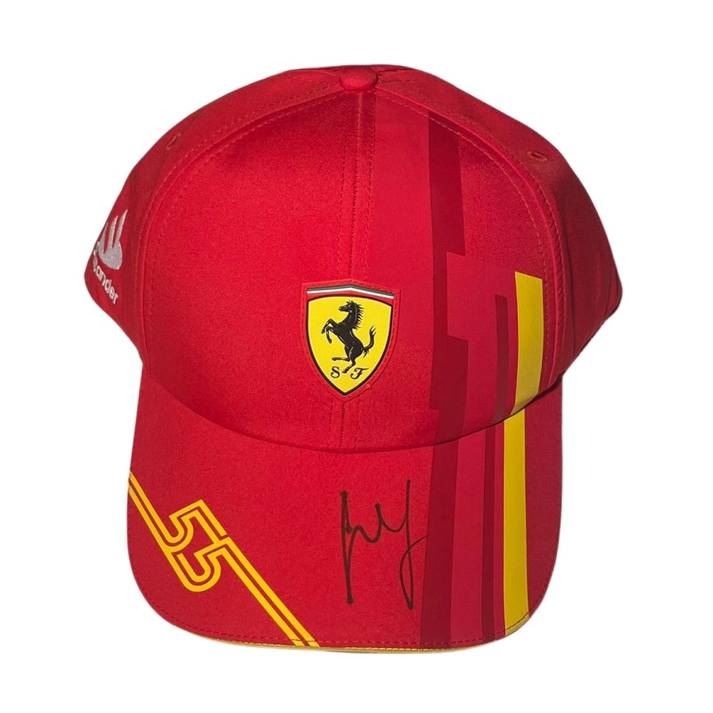 Sainz Scuderia Ferrari Official Cap, Catalonia 2023 - Signed with video evidence