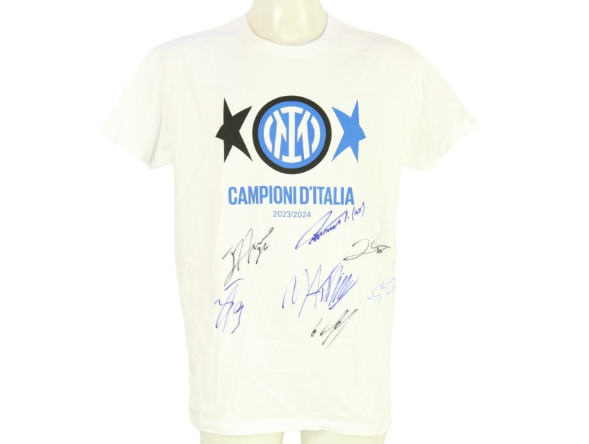 Official Inter Milan Scudetto T-Shirt, 2023/24 - Signed by the Players