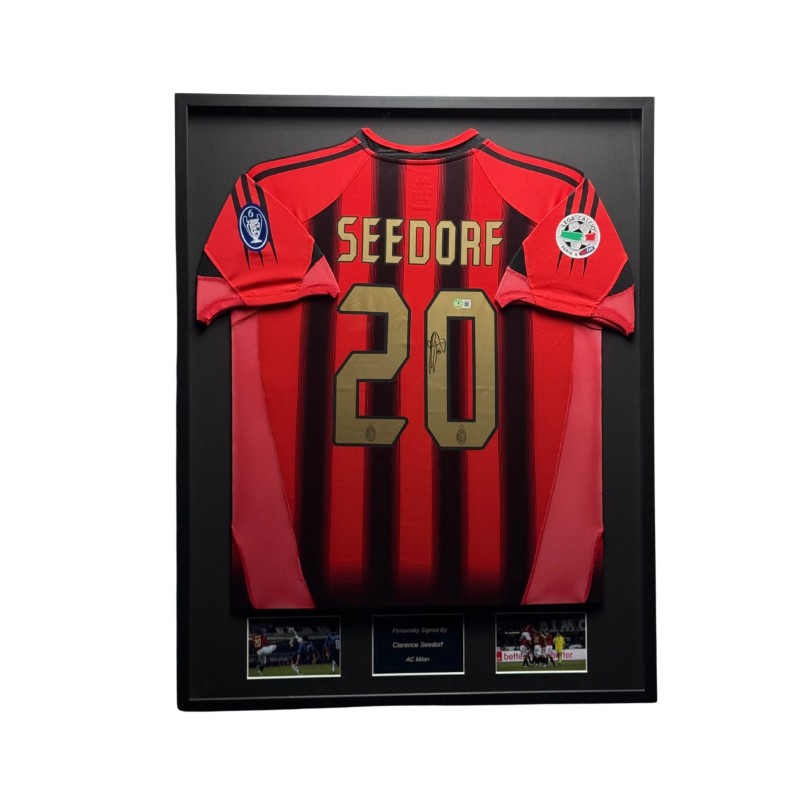 Clarence Seedorf's AC Milan 2006/07 Signed And Framed Home Shirt