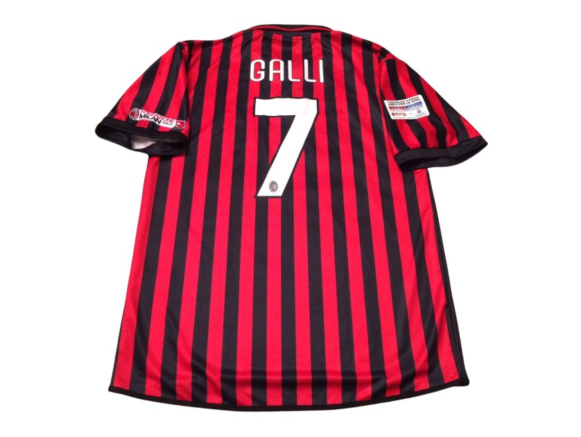 Galli's Match-Issued Shirt Milan Vecchie Glorie vs Real Madrid Veteranos 2009