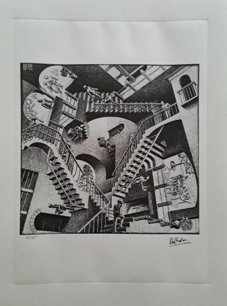 "Relativity" Lithograph Signed by M.C. Escher