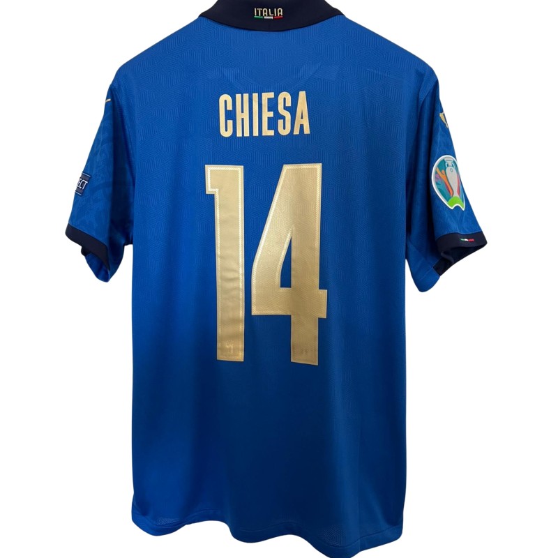 Chiesa's Italy vs England Match-Issued Shirt, EURO 2020 Finals