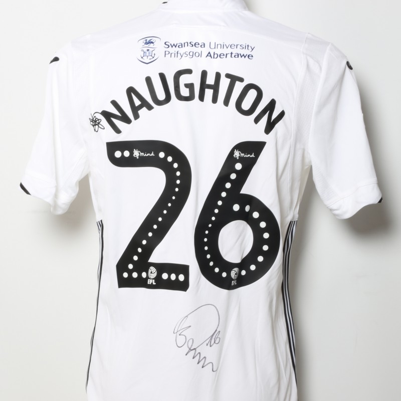 Kyle Naughton's Swansea City Worn and Signed Home Poppy Shirt 