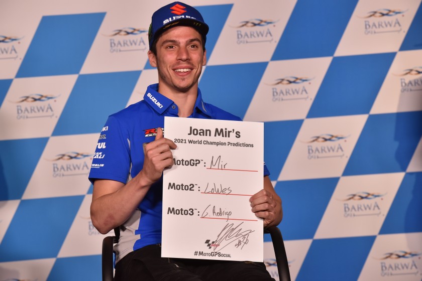 Signed '2021 Championship Winner Predictions' board signed by MotoGP's reigning Champion, Joan Mir