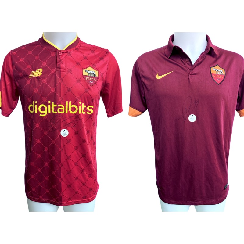 Collection of Two Roma Replica Shirt - Signed by Paulo Dybala and Donyell Malen