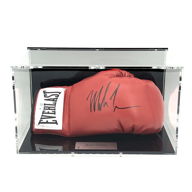 Mike Tyson Signed Boxing Glove In Display Case