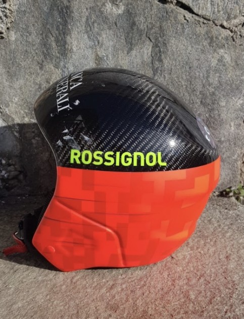 Federica Brignone's helmet with dedication