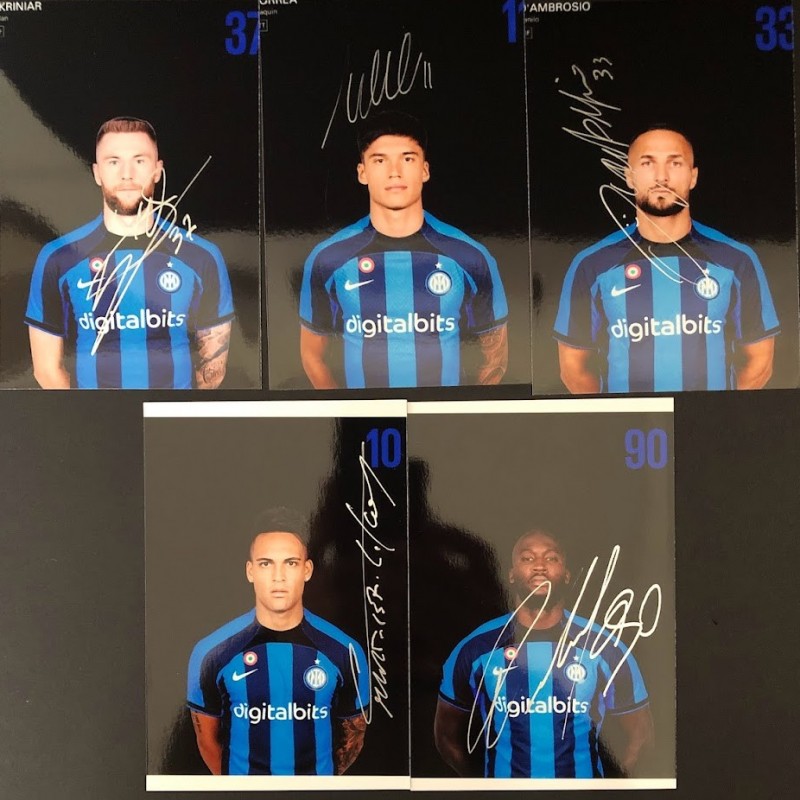 Set of Photographs Signed by Inter Players