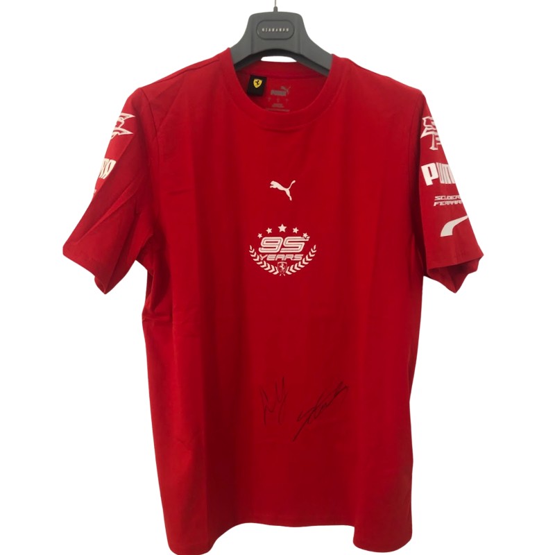 T-shirt ufficiale Scuderia Ferrari "95 Anni", 2024 - Autografata